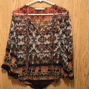 Flowy long sleeve printed shirt